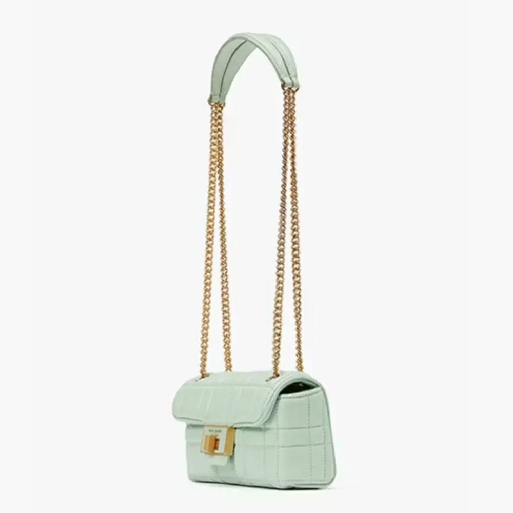 Kate Spade Evelyn Small Quilted Leather Chain Shoulder Bag Pistachio